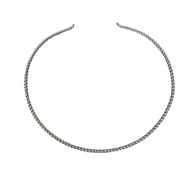 Vintage Sterling Silver Twisted Choker Necklace For Pendant Artisan Crafted - Picture 1 of 6